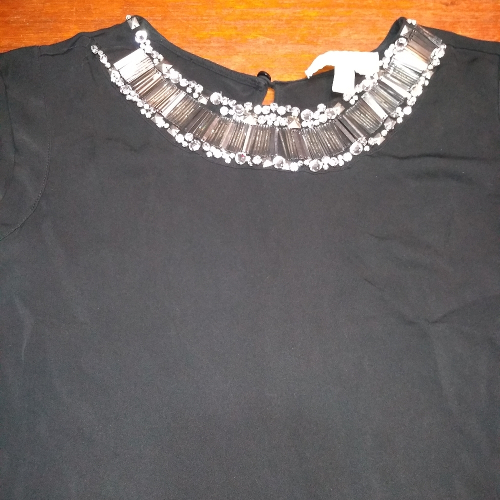 Michael Kors Black Sleeveless Blouse, Size Small, Silk, Silver Embellish… - Picture 7 of 8